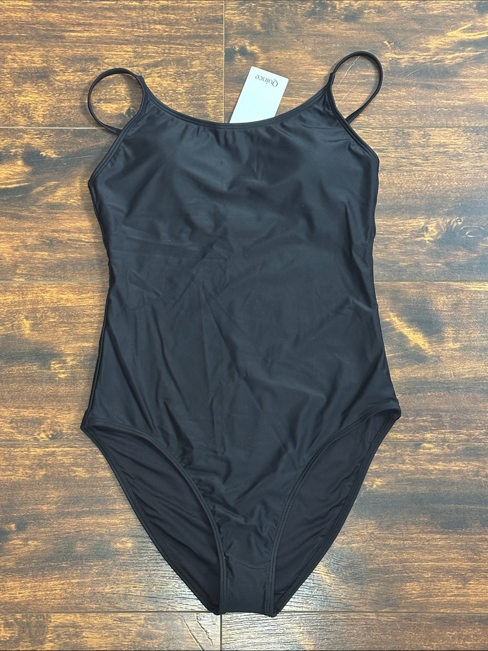 NWT Quince Italian Cami One-Piece Swimsuit Black M 🖤✨